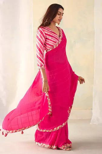 MANNEQUINE PRINTED SAREE WITH BEUTYFULL LACE