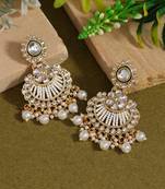 White color kundan earrings