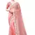 Pink Zari Resham Moti Stone Embroidered Net Party Wear Saree With Blouse Piece