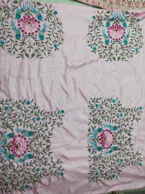 Exclusive Baby Pink Silk 3Mm Sequins with Jari & Thread Embroidery Semi-Stitched Lehenga Choli Set 3