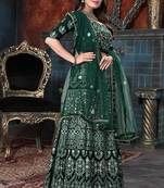 Beautiful Baby Pink Faux Georgette 3Mm Sequins with Thread & Jari Embroidery Semi-Stitched Lehenga Choli Set