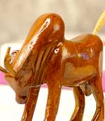 SOWPEACE Wooden Bull Horns of Power | Artisan Tabletop Decor, 10cm Glossy