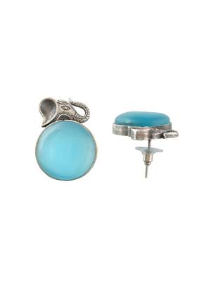 silver plated elephant blue american diamond 3