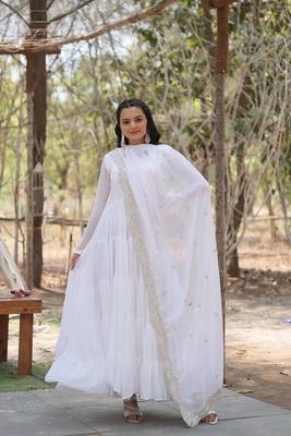 White Color Designer Kurti Dupatta Collections 1