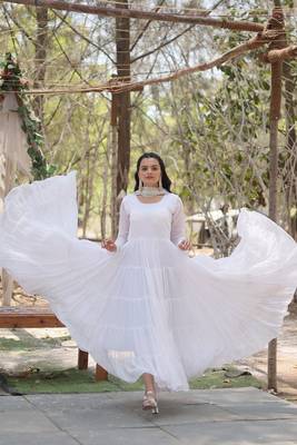 White Color Designer Kurti Dupatta Collections 3
