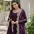 Wine  Faux Georgette Long Kurti With Dupatta