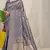 Women's Grey Faux Kanjivaram Silk Zari Woven Saree with Blouse