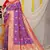 Women's Purple Faux Patola Silk Zari Woven Saree with Blouse