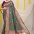 Women's Bottle Green Faux Patola Silk Zari Woven Saree with Blouse
