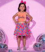 Peach top with skirt co-ordinate set