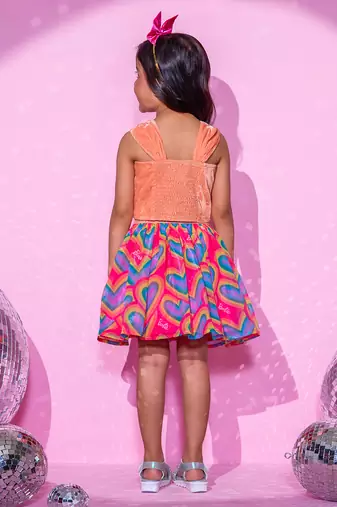 Peach top with skirt co-ordinate set