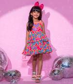 Peach two layered dress