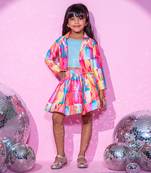 Pink top and skirt with bustier co-ordinateset