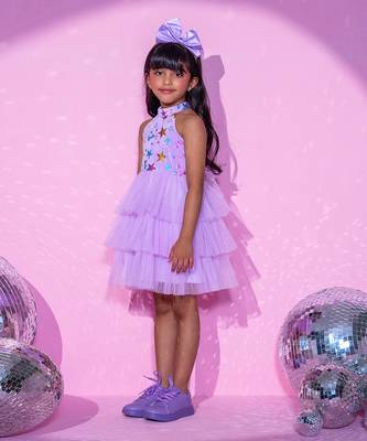 Purple three layered dress 2