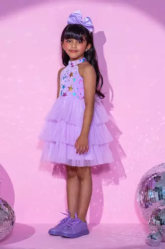 Purple three layered dress