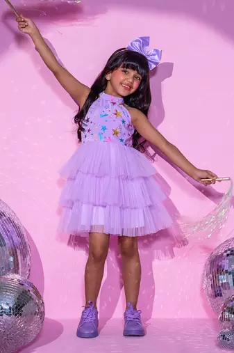 Purple three layered dress