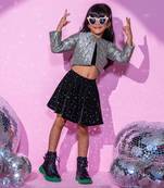 Sliver shrug and skirt with bustier co-ordinate set