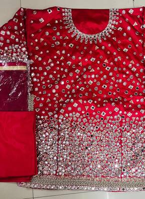 Magenta Designer Taffeta Silk Punjabi Salwar Suit 2