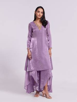 Elegant lilac kurta palazzo set 1