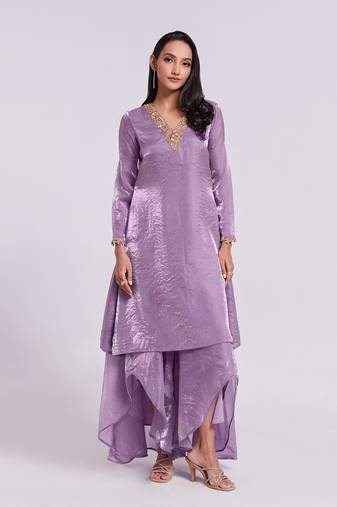 Elegant lilac kurta palazzo set