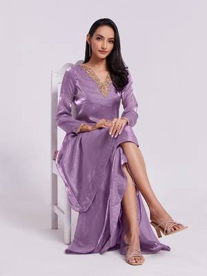 Elegant lilac kurta palazzo set 2