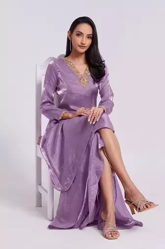 Elegant lilac kurta palazzo set