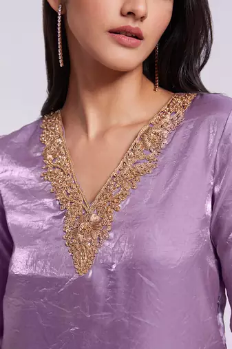 Elegant lilac kurta palazzo set
