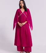 Elegant pink kurta palazzo set