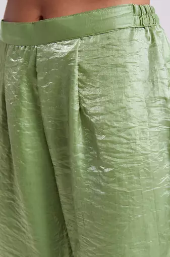Stylish green asymmetrical kurta set