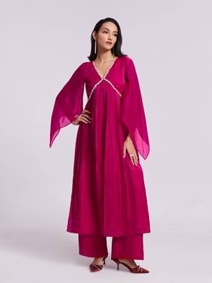 Elegant pink kurta palazzo set 2