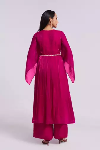 Elegant pink kurta palazzo set