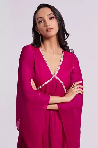 Elegant pink kurta palazzo set