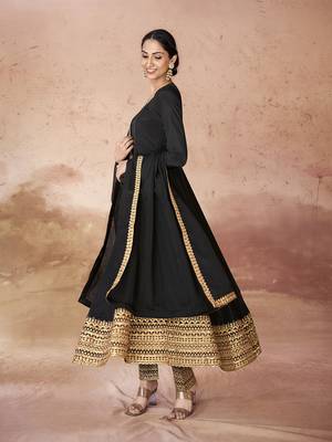 Classic black zari anarkali 2