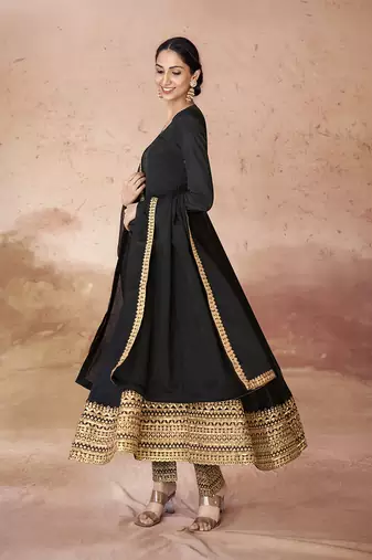 Classic black zari anarkali