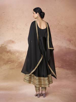 Classic black zari anarkali 3