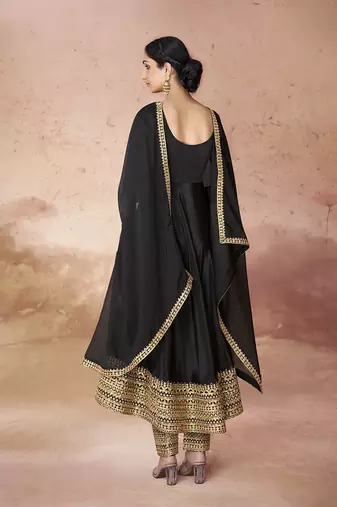 Classic black zari anarkali