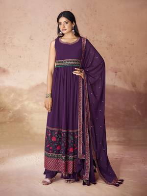 Elegant purple anarkali suit 1