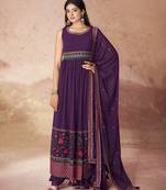 Elegant purple anarkali suit