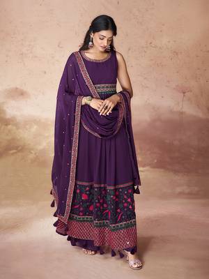 Elegant purple anarkali suit 2