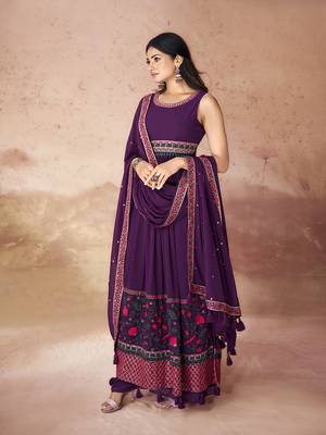 Elegant purple anarkali suit 3