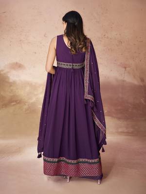 Elegant purple anarkali suit 4