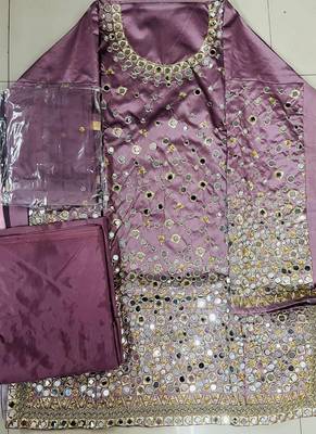 Onion Pink Designer Taffeta Silk Patiala Punjabi Salwar Suit 2