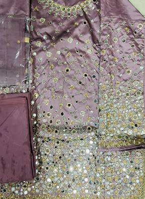 Onion Pink Designer Taffeta Silk Patiala Punjabi Salwar Suit 3