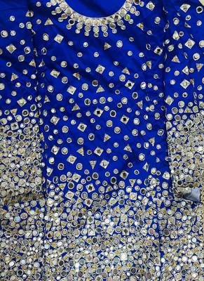 Royal Blue Designer Taffeta Silk Punjabi Salwar Suit 3