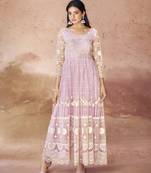Baby pink embroidered anarkali gown