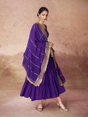 Purple embroidered anarkali gown 3