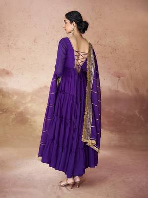 Purple embroidered anarkali gown 4