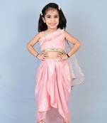 Aglare girls's  organza,chinnon,dhoti set sets for girls suite,girls suit salwar,dhoti set peach