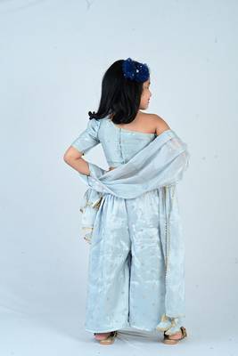 Aglare girls's  organza,chinnon,dhoti set sets for girls suite,girls suit salwar,dhoti set rama  green 2