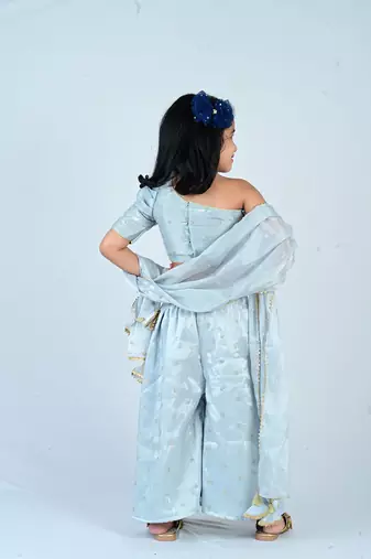 Aglare girls's  organza,chinnon,dhoti set sets for girls suite,girls suit salwar,dhoti set rama  green